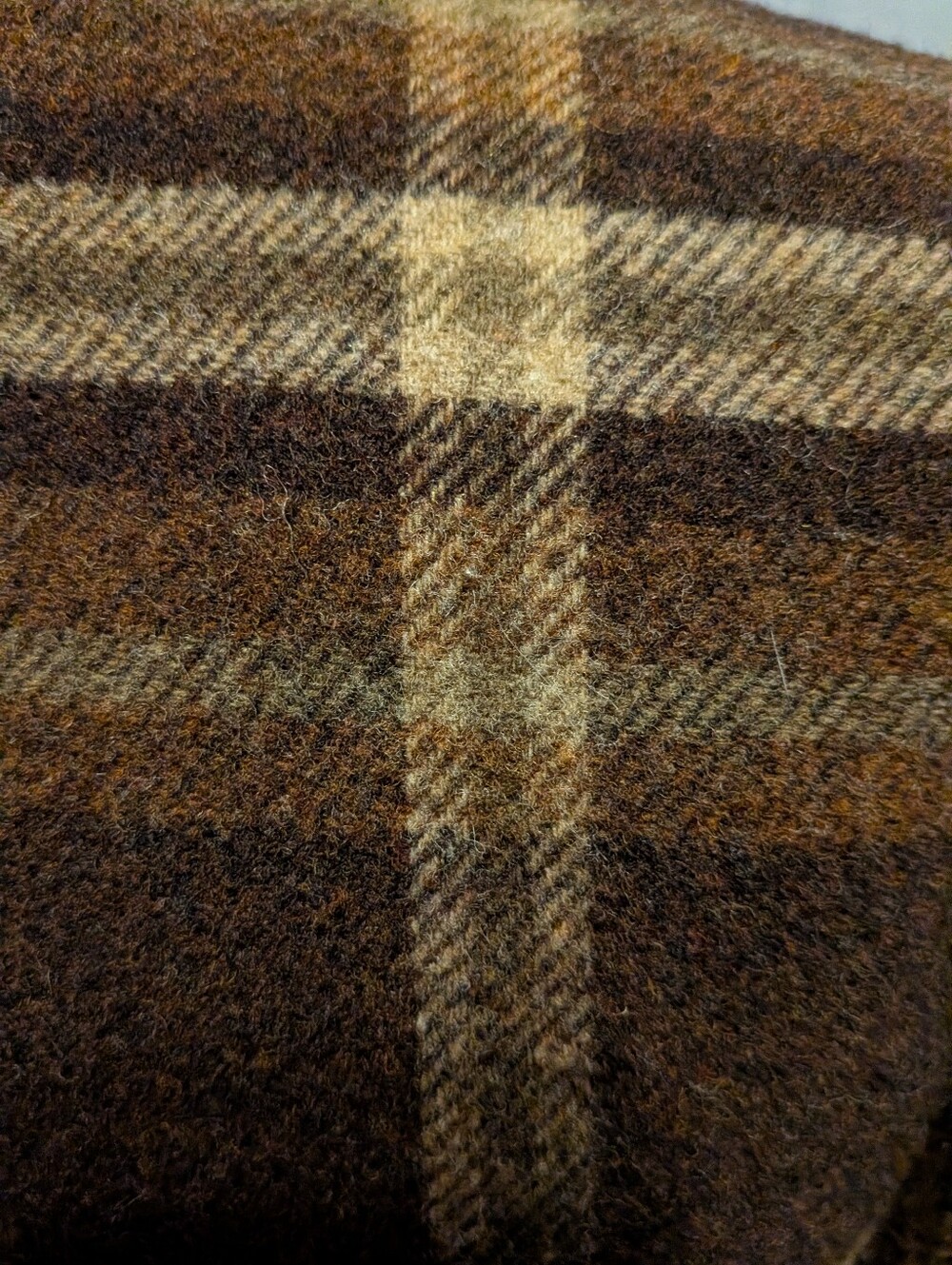 Y2K Lauren Ralph Lauren Brown Plaid Blazer Jacket 100% Lambswool Equestrian Sz 6 - Picture 3 of 9
